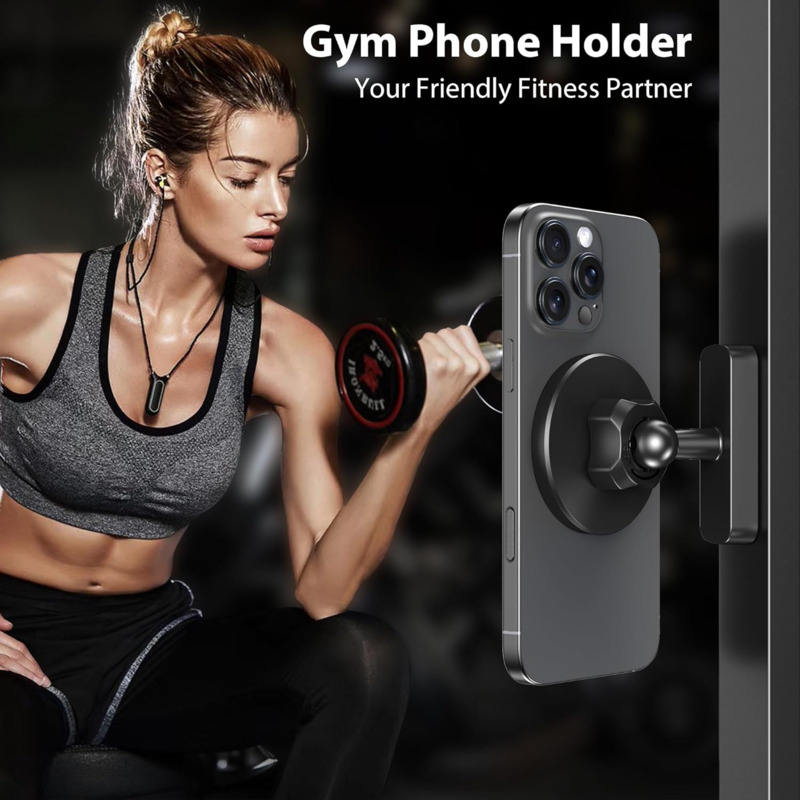 FitMagnet™ Magnetic Phone Holder for Gym 360° Rotatable Mount